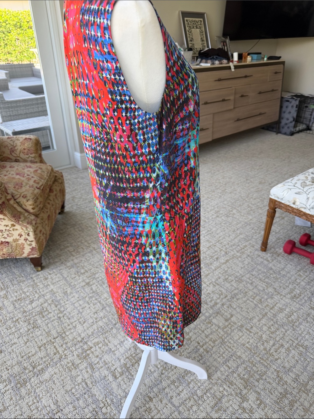 Missoni Multicolor Abstract A-Line Dress with Red and Blue Accents - Picture 5 of 6